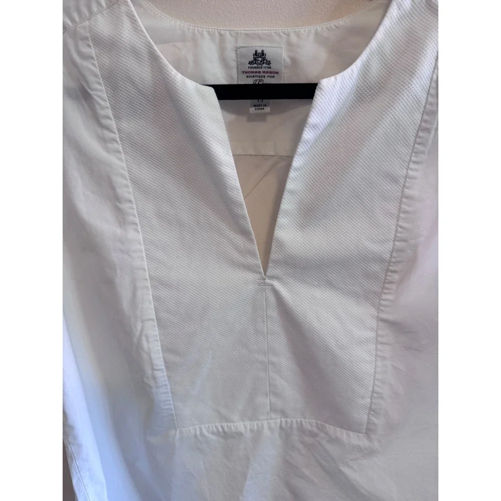 Coastal Minimalist J.Crew Thomas by Mason White Cotton Sleeveless Popover Blouse